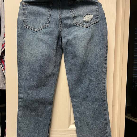 Vanilla Star 90s Boyfriend Distressed High Rise Button Fly Jeans Size 1 - Picture 3 of 4